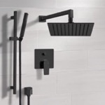 Remer SFR46 Matte Black Rain Shower System with Handheld, Rain Shower Head, Shower Faucet Set